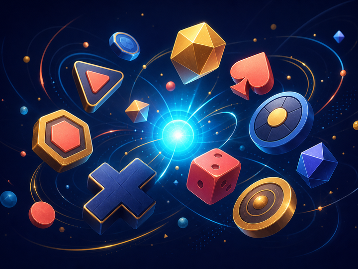 Colourful popular games artwork
